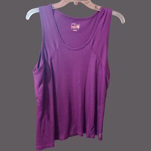 Puma Womens Purple Ribbed  Fitted DryCell Tank Top Purple Small